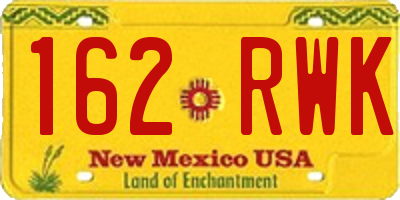 NM license plate 162RWK