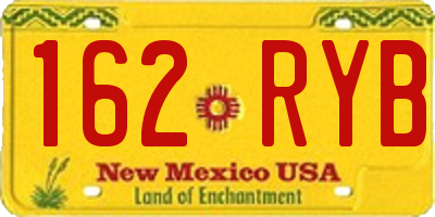 NM license plate 162RYB