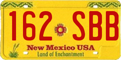 NM license plate 162SBB