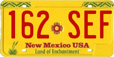NM license plate 162SEF