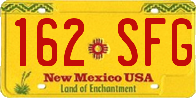 NM license plate 162SFG