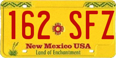 NM license plate 162SFZ