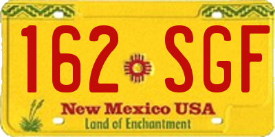 NM license plate 162SGF