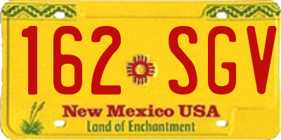 NM license plate 162SGV