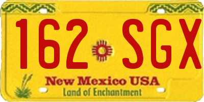 NM license plate 162SGX