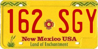 NM license plate 162SGY