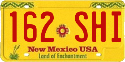 NM license plate 162SHI