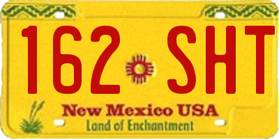 NM license plate 162SHT