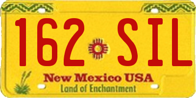 NM license plate 162SIL