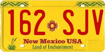 NM license plate 162SJV