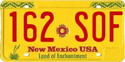 NM license plate 162SOF