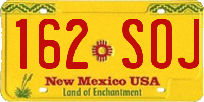 NM license plate 162SOJ