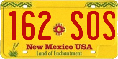 NM license plate 162SOS