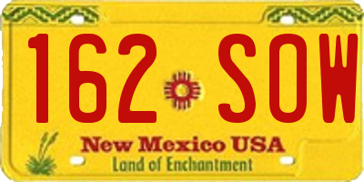 NM license plate 162SOW