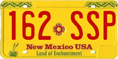 NM license plate 162SSP