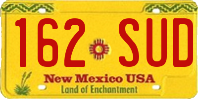 NM license plate 162SUD