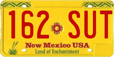 NM license plate 162SUT