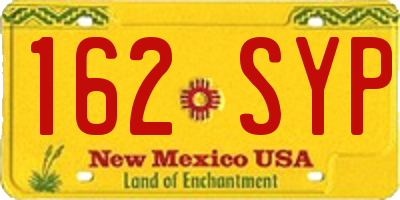 NM license plate 162SYP