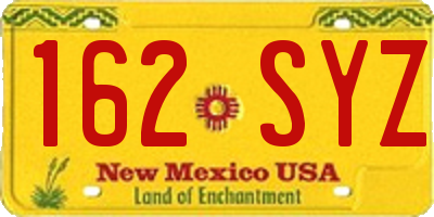 NM license plate 162SYZ
