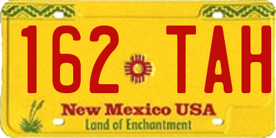 NM license plate 162TAH