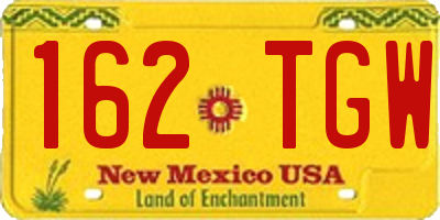 NM license plate 162TGW