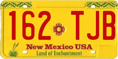 NM license plate 162TJB