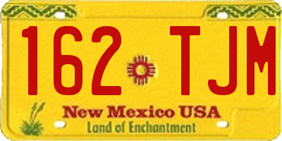 NM license plate 162TJM