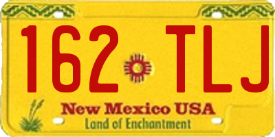 NM license plate 162TLJ
