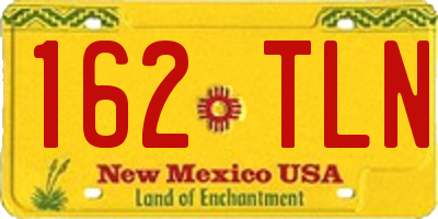 NM license plate 162TLN