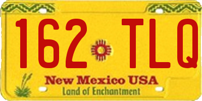 NM license plate 162TLQ