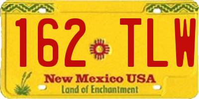 NM license plate 162TLW