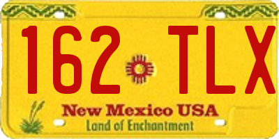 NM license plate 162TLX