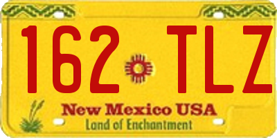 NM license plate 162TLZ