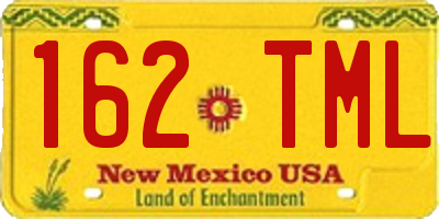 NM license plate 162TML