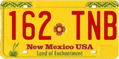 NM license plate 162TNB
