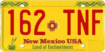 NM license plate 162TNF