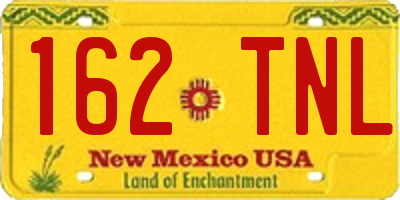 NM license plate 162TNL