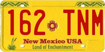 NM license plate 162TNM