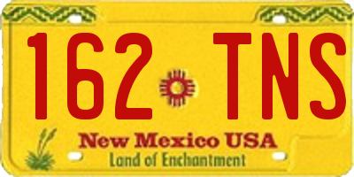 NM license plate 162TNS