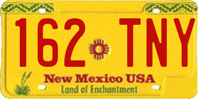 NM license plate 162TNY