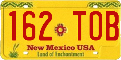 NM license plate 162TOB
