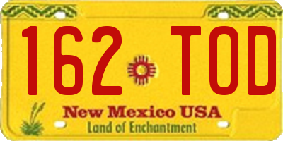 NM license plate 162TOD
