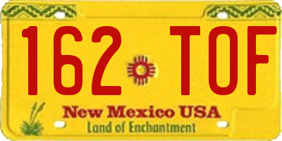 NM license plate 162TOF