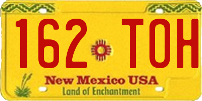 NM license plate 162TOH