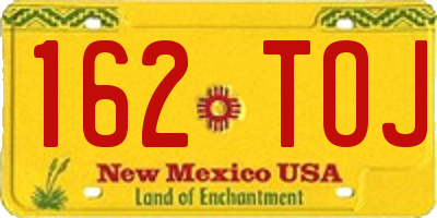 NM license plate 162TOJ