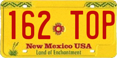 NM license plate 162TOP