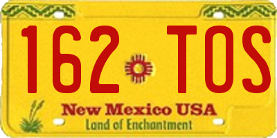 NM license plate 162TOS