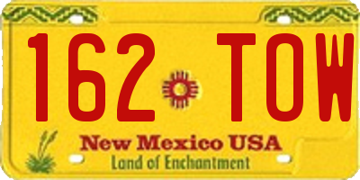 NM license plate 162TOW