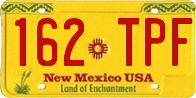 NM license plate 162TPF