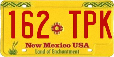 NM license plate 162TPK
